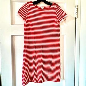 Red striped J. crew t shirt dress ❤️🤍